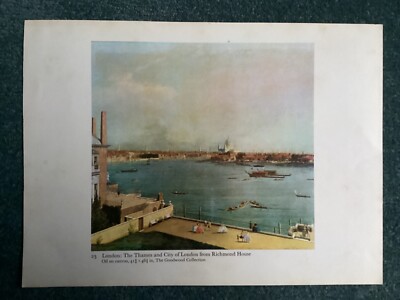 The Thames & City of London from Richmond House, Vintage Farbdruck, Bild