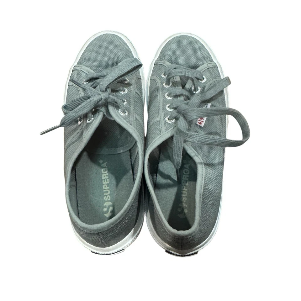SUPERGA Mujer Talla 6 Gris Lona Algodón Zapatillas Confort Foto 4 de 4