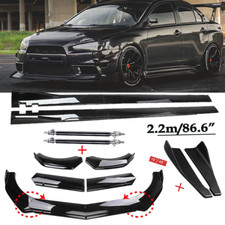 For Mitsubishi Lancer Gt Front Bumper Lip Spoiler Chin Splitter Gloss Black Bod
