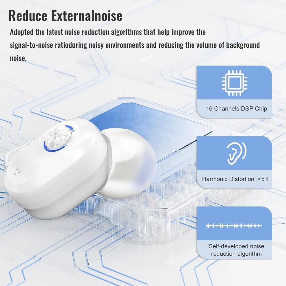 Audífonos para personas mayores Adultos Amplificadores de sonido recargables NUEVO Foto 4 de 4