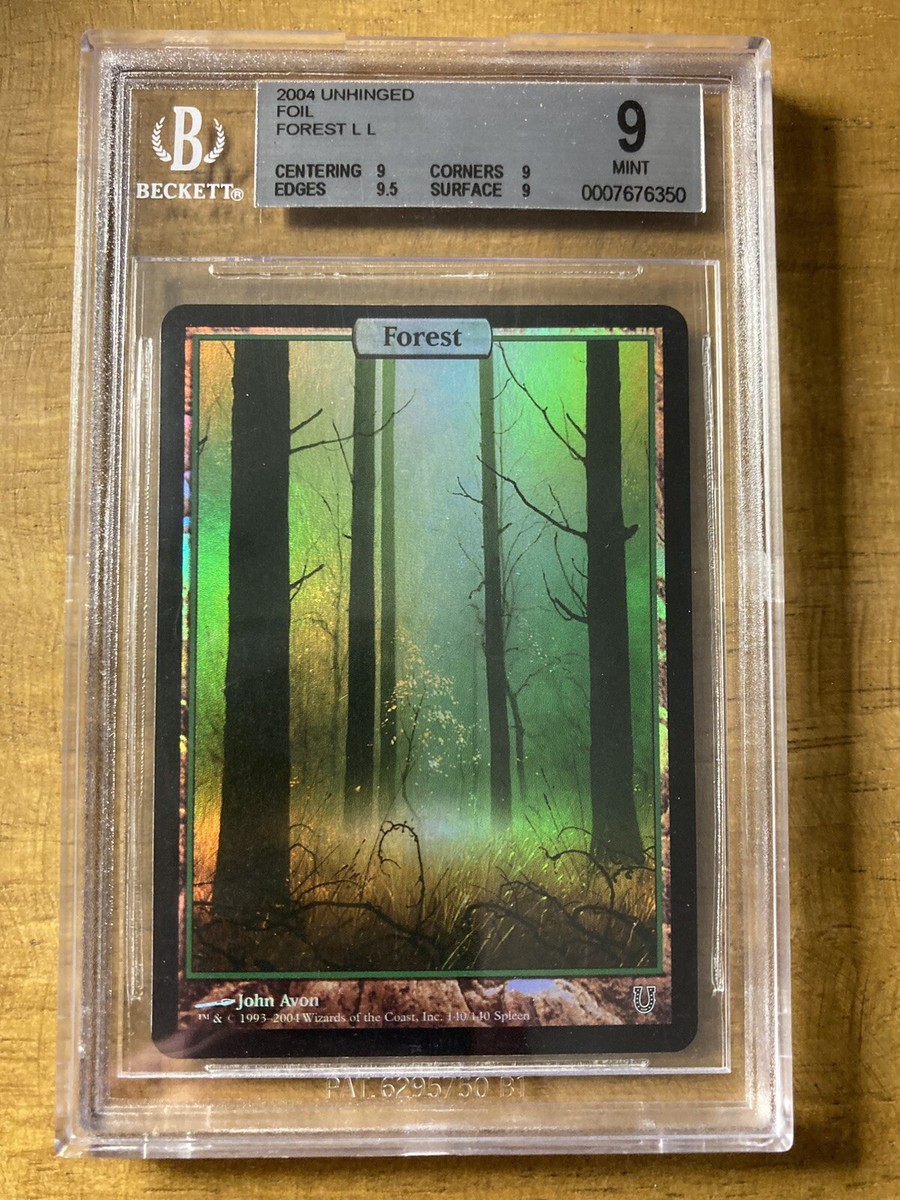 MTG✨FOREST (Full Art) FOIL✨Unhinged BGS Quad 9's+ MINT MTG✨FOREST (Full Art) FOIL✨Unhinged BGS Quad 9's+ MINT