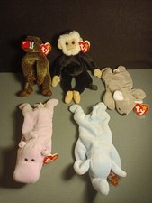 Ty Beanie Babies Lot Of 5 Animal Lot #33