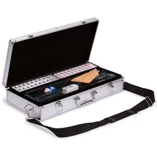 American Mahjong Mah-Jong "Elemental" 166-Tile Racks Aluminum Case US-AF028-A