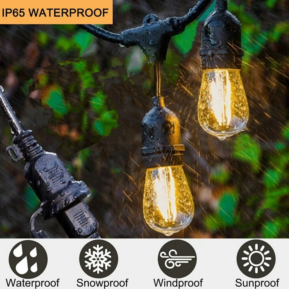 48ft Solar String Lights Waterproof Commercial Patio Globe Fairy Light Bulbs AU - image 2 of 4