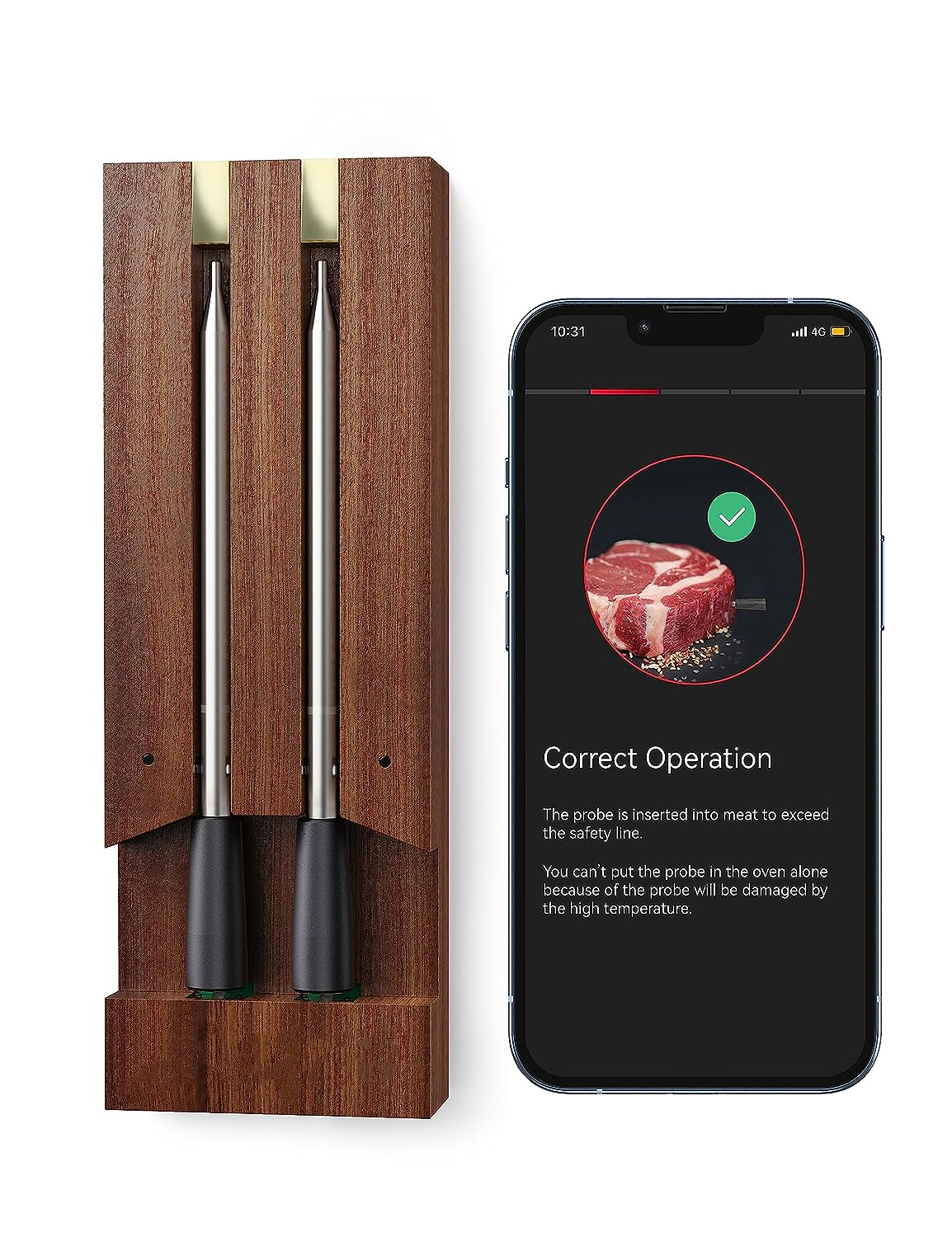 Smart Meat Thermometer,  Wireless Food Thermometer Bluetooth with Smart Alert, 2-image