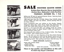 C A Flop Owen Warren Nelson Walter Gibbons Quarter Horse Sale Vtg Mag Print Ad