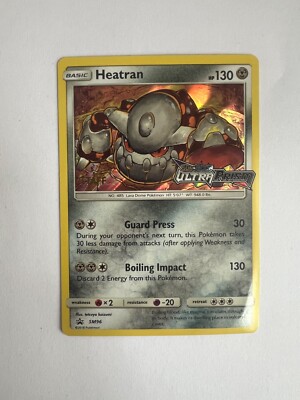 Pokémon TCG: Heatran SM96 PRE RELEASE STAFF STAMPED Sun & Moon Ultra Prism Promo