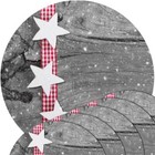 Tischsets Platzsets Weihnachten Sterne weiß & Holz 6 Stk. abwaschbar rund 38 cm