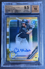 2019 Bowman Chrome Cal Mitchell Gold Refractor Auto 44/50 Pirates BGS 9.5