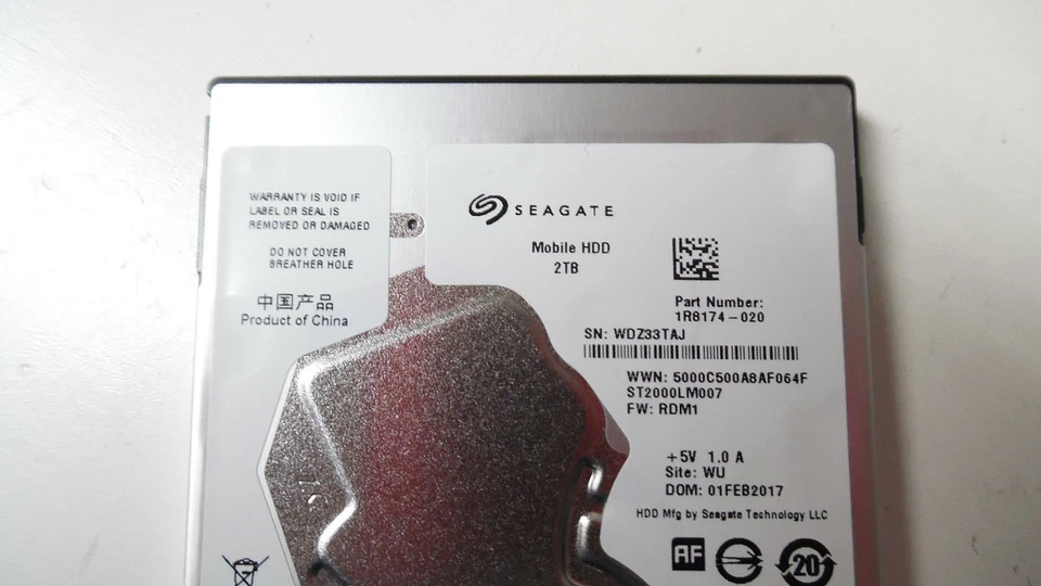 Original Seagate 2.5" 2TB 5400RPM SATA HDD - ST2000LM007 - Tested - Image 3 of 4