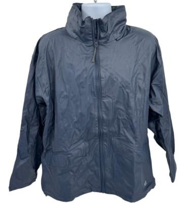 Helly Hansen Navy Blue Hooded Rain Coat Jacket Windbreaker Mens Size Large