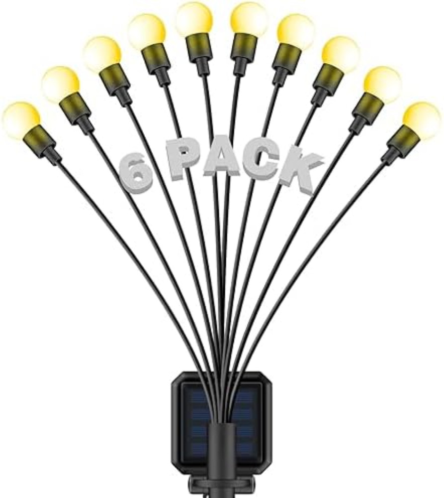 Decorazione Giardino: 6 Luci Solari 10 LED IP65 per Esterni Moderni