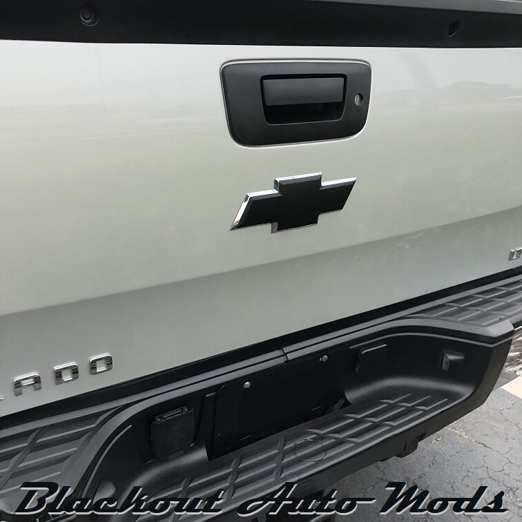 Chevy Emblem Mod Rear Emblem Mod Gloss Black Vinyl Overlay For Chevy Silverado Tailgate ...