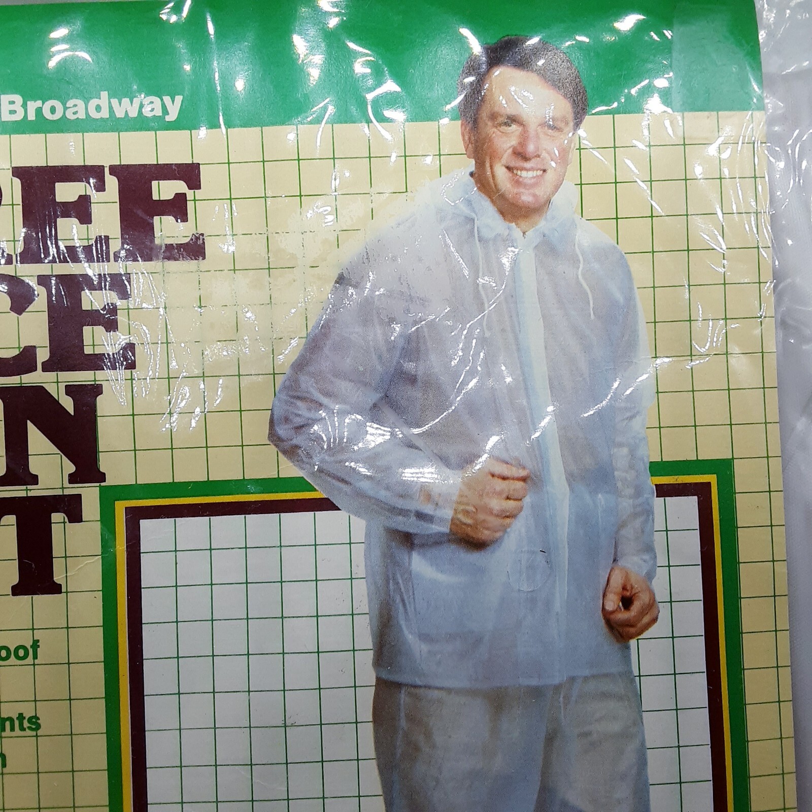 NOS Vintage Academy Broadway Three Piece Rain Suit Waterproof XL Clear Golf NEW