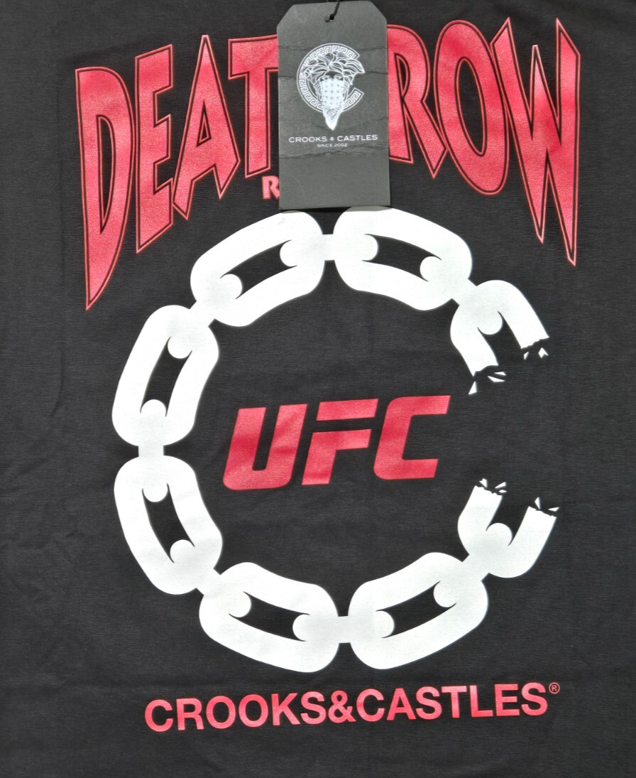 FILA T shirt Crooks & Castles x UFC x Death Row Records nuova con etichette nera taglia media