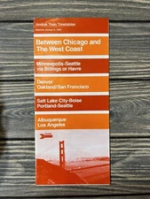 Vintage January 8 1978 Amtrak Train Timetables Between Chicago The West Coast