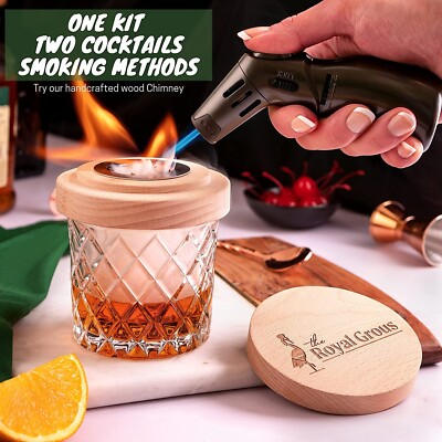 Royal Grous Cocktail Smoker Kit with Torch - Whiskey Smoker Infuser