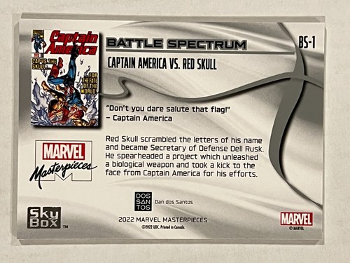 2022 Marvel Masterpieces Battle Spectrum BS-01 BS1 CAPTAIN AMERICA vs Red Skull - Picture 2 of 2