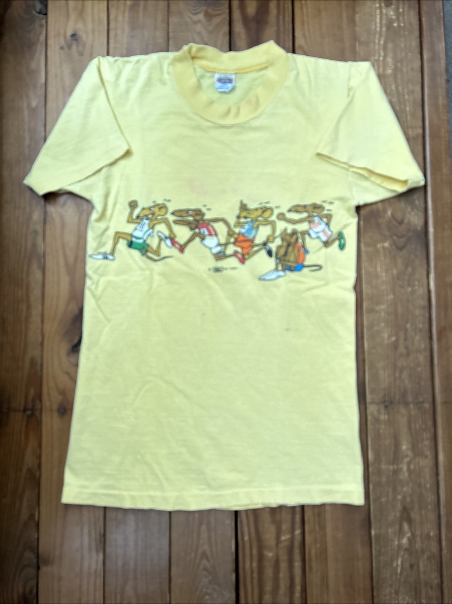 Vintage Rare 70s 1971 Crazy Shirt Hawaii Rat Race Yellow T-Shirt