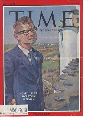 ORVILLE FREEMAN, SECRETARY OF AGRICULTURE, SIGNED MAGAZINE COVER / AUTOGRAPH