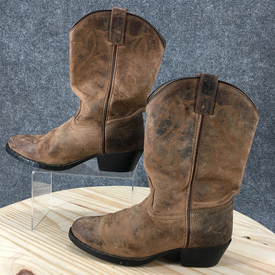 Smoky Mountain Boots Womens 6 Mid Calf Western Cowboy Heels 3034Y Brown Leather - Image 2 of 4
