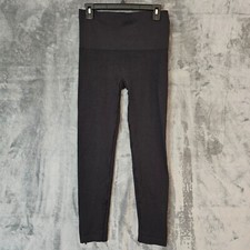 Spanx Seamless Side Zip Leggings Womens XL Black Comfy Casual Athleisure