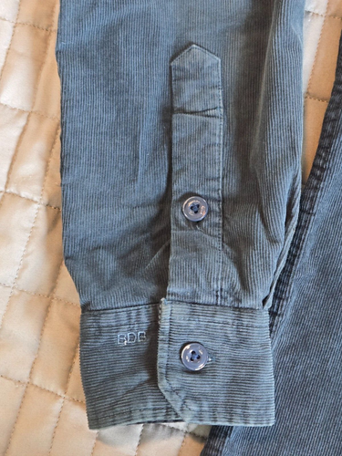 Buffalo David Bitton Shirt Mens Small Blue Button Up Corduroy Slim Fit - Picture 11 of 21