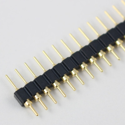 100Pcs Gold Plated 2.54mm Male 40 Pin Single Row Straight Round Pin Header Strip