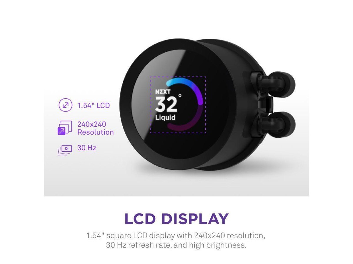 NZXT Kraken 240mm AIO CPU Liquid Cooler LCD Display 2 x