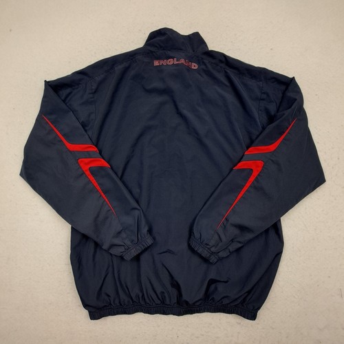 Giacca Vintage Inghilterra Umbro Uomo Grande Blu Zip Up Calcio Warmup Allenamento Y2K - Foto 10 di 16
