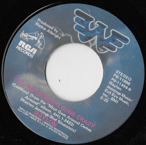 I Ain't Living Long Like This / It's The World's Gone Crazy / Waylon Jennings VG - Picture 2 of 2