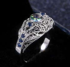 2Ct CZ Vintage Style Valentine Gift Ring 925 Silver Plated Intricate Design Ring
