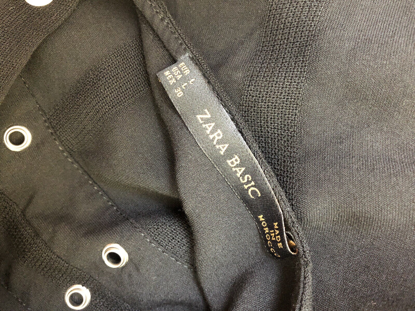 Zara Basic Black Striped 3/4 Sleeve Split Neck la… - image 5