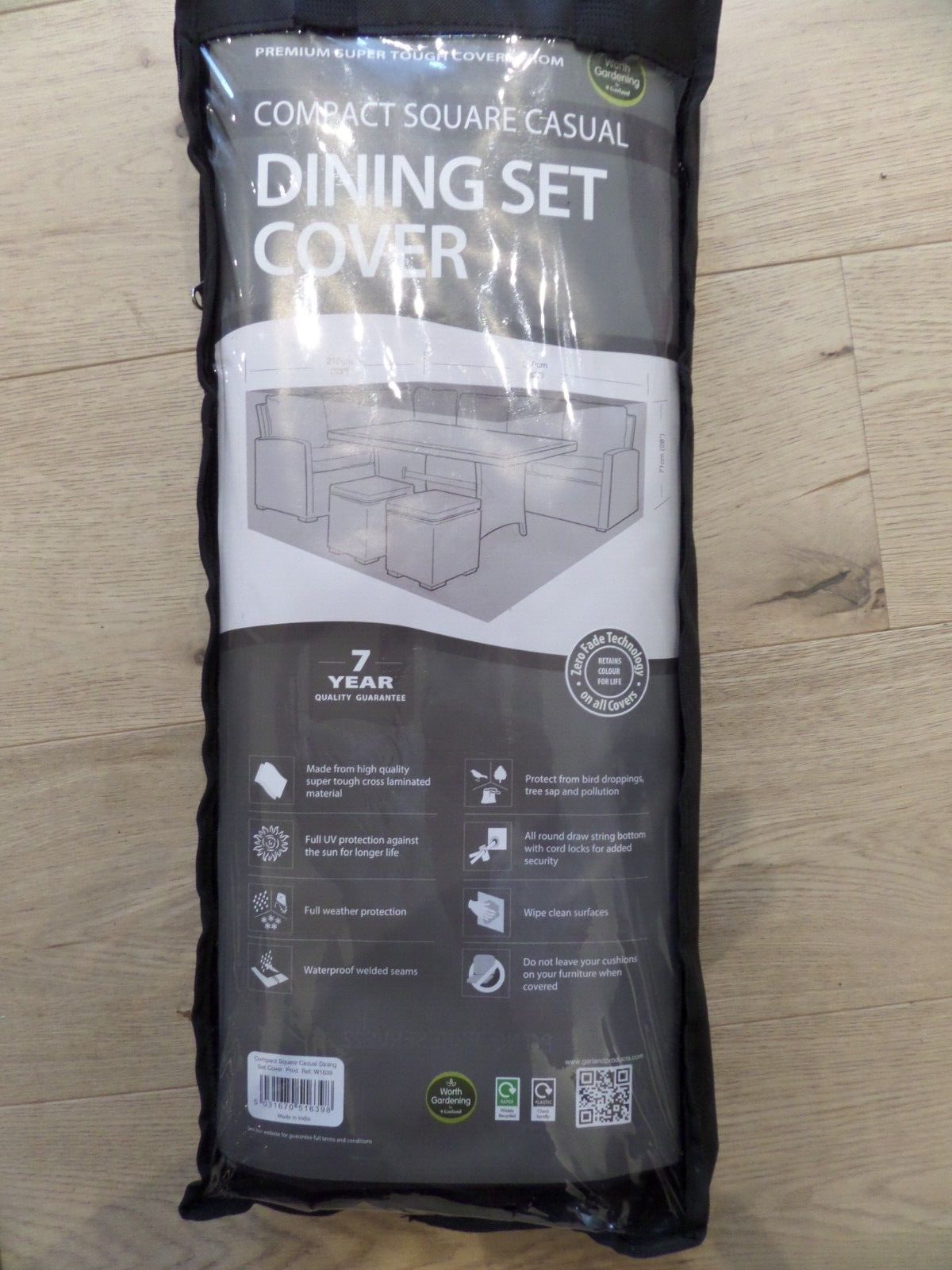 Garland W1639 Compact Square Casual Dining Set Cover Black BNIP