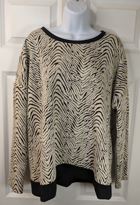 Liz Claiborne, women's, zebra print pullover, size XL