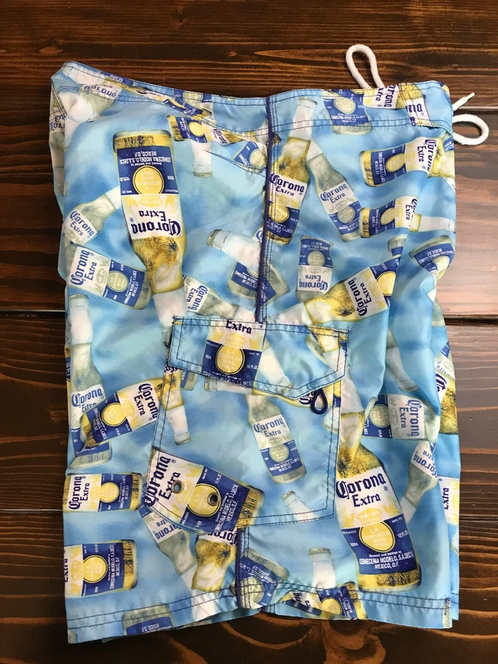 Corona Shorts, Men's Size 34, Blue, Corona Extra Beer, Board Shorts/Swim Trunks - Image 3 of 4
