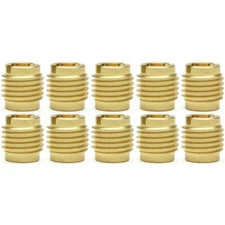 5/16"-18 Brass Knife Threaded Inserts For Wood | .625" Length, 10 Qty (BCP874)