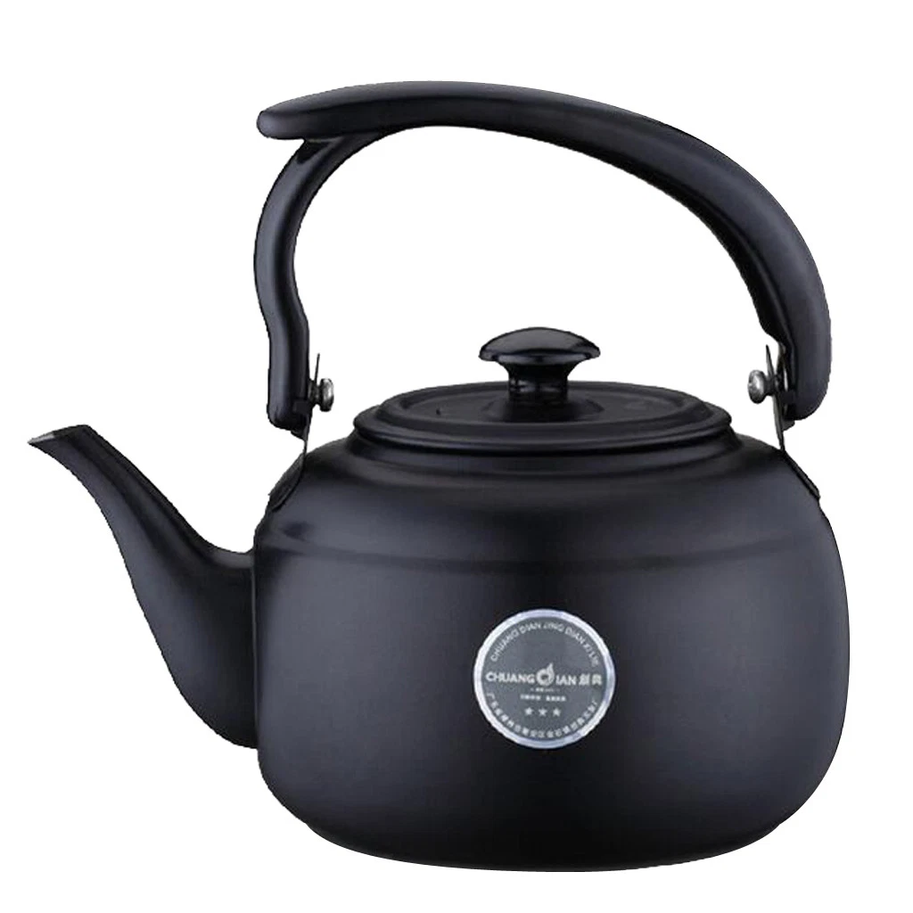 1L Stainless Steel Tea Kettle Stove Top Induction Teapot Kitchen Ware Black