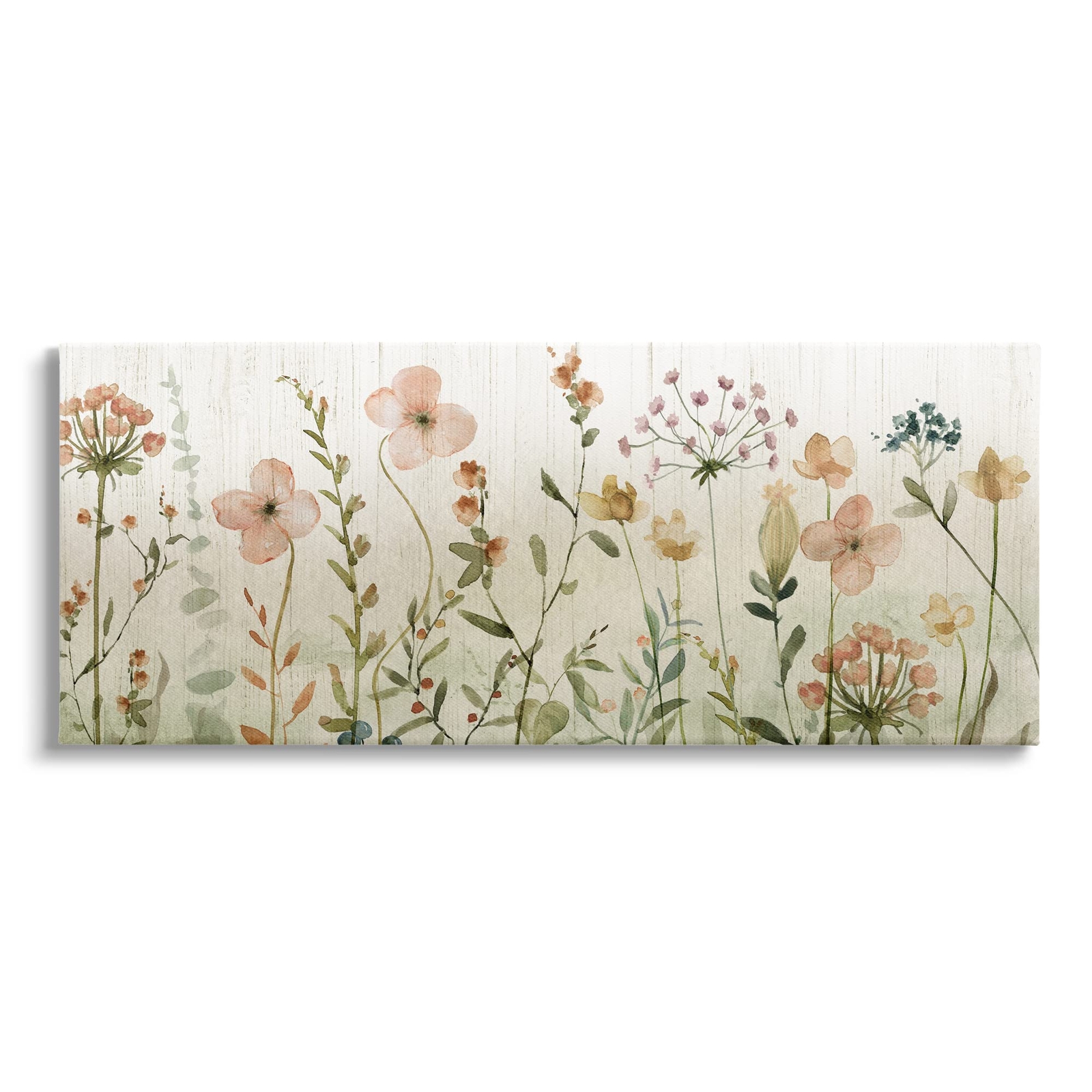 Cherry Blossom & Herb Sprigs Canvas Wall Art, Design by Livi Finn