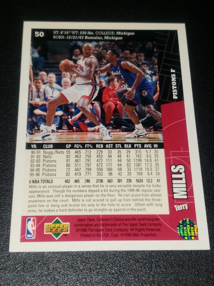 1996-97 Upper Deck Collector's Choice - Terry Mills #50 - Image 2 of 2