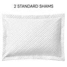 Ralph Lauren Home Argyle Sateen Quilted STANDARD Sham Set STUDIO WHITE - $290