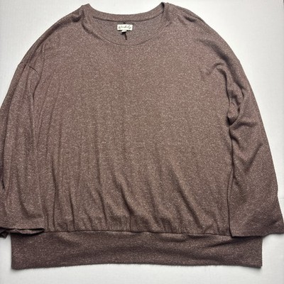 Wonderly Women s 3X Shirt Brown Heathered Super Soft Comfy Warm Viscose Blend