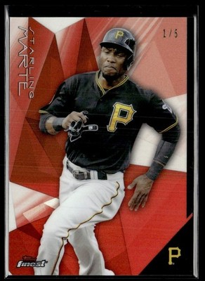 2015 Topps Finest Red Refractor Starling Marte 1/5 Pittsburgh Pirates #28