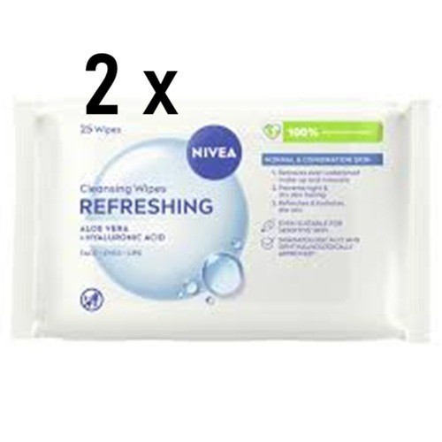 NIVEA 3 IN 1 REFRESHING CLEANSING WIPES  FOR NORMAL SKIN  25 WIPES - Image 2