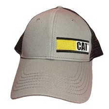 Caterpillar CAT Equipment CAT Badge Black Grey Snapback Mesh Cap/Hat