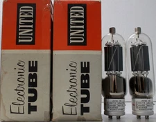 805 United Metal Base Clear Glass Amplitrex Tested Qty 1 Matched Pair#3510033-25