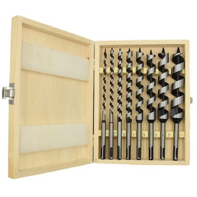 8PCS Wooden Box SDS Plus Shank, Auger Drill Bit for Wood, 9inch Long Drill Bi...
