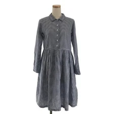 R&D.M.Co Oldman's Tailor Cotton Silk Gingham Check Gathered Shirt Used KLDR-0