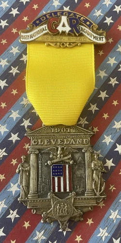 1901 Cleveland Ohio GAR Grand Medal 35th National Encampment Delegate Badge
