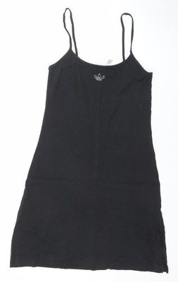 Adidas Damen schwarz Slip Jersey Minikleid Größe 8